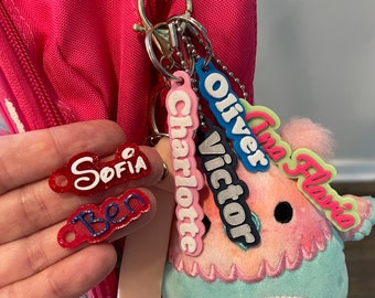 Personalized Name Keychain - 3D Printed, Customizable and Colorful | Backpack Name Tag | Name Tag | Party Favor