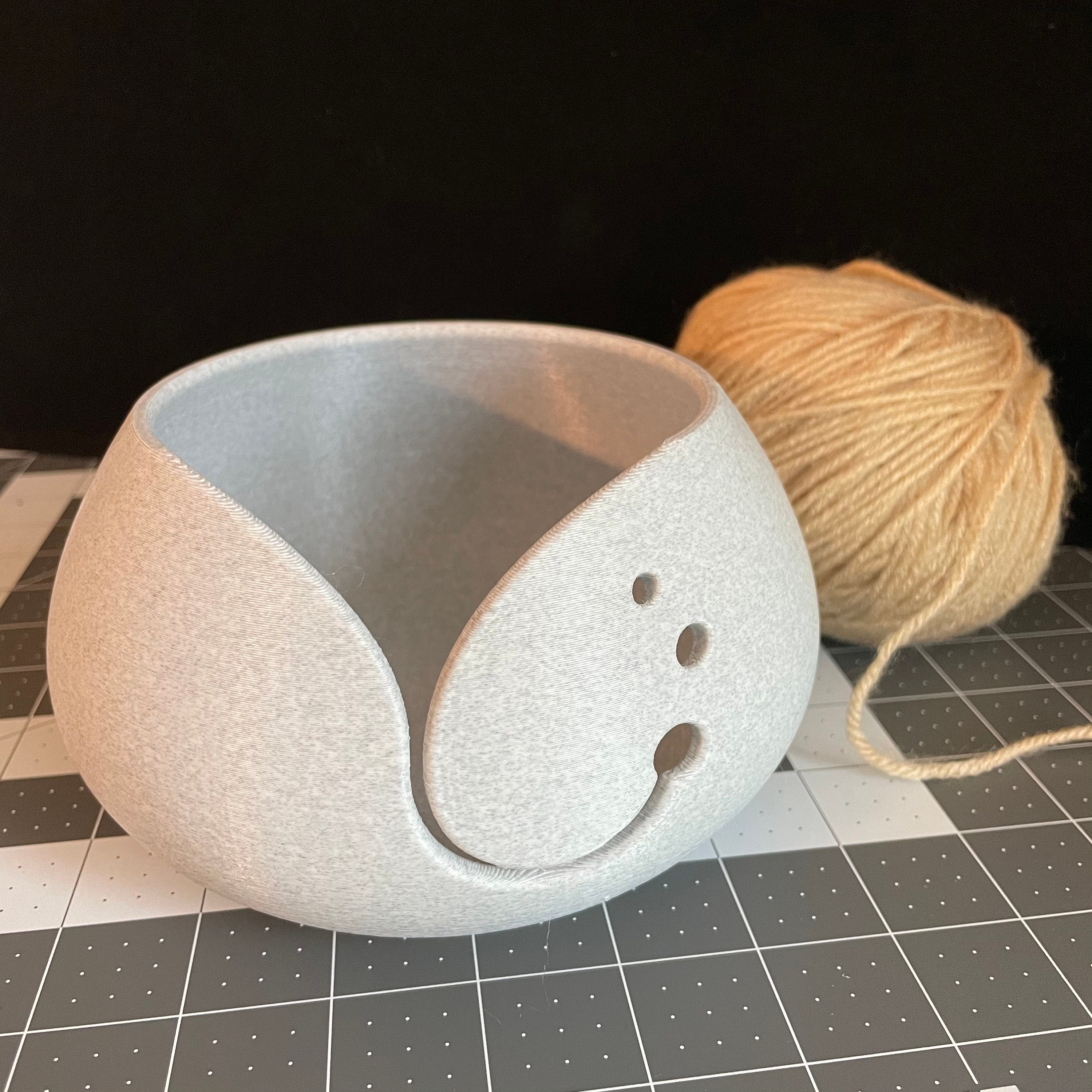 Yarn Bowl Cube Texture Printed for Knitting, Crochet, Sewing