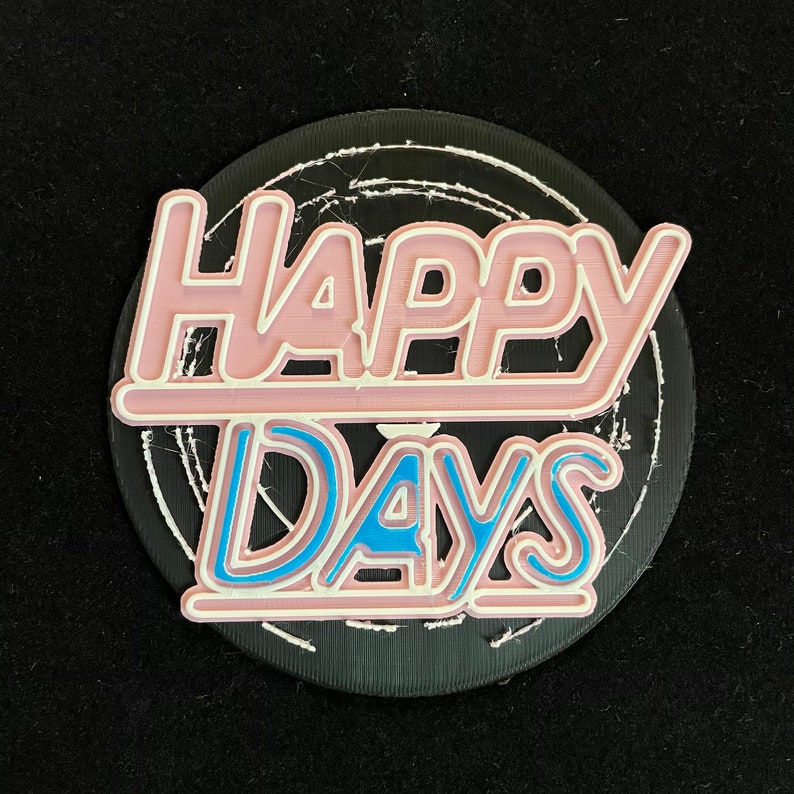 Happy Days Logo Tv show 3D Printed Sign Sitcom Plaque Sitcom Fan Gifts image 2