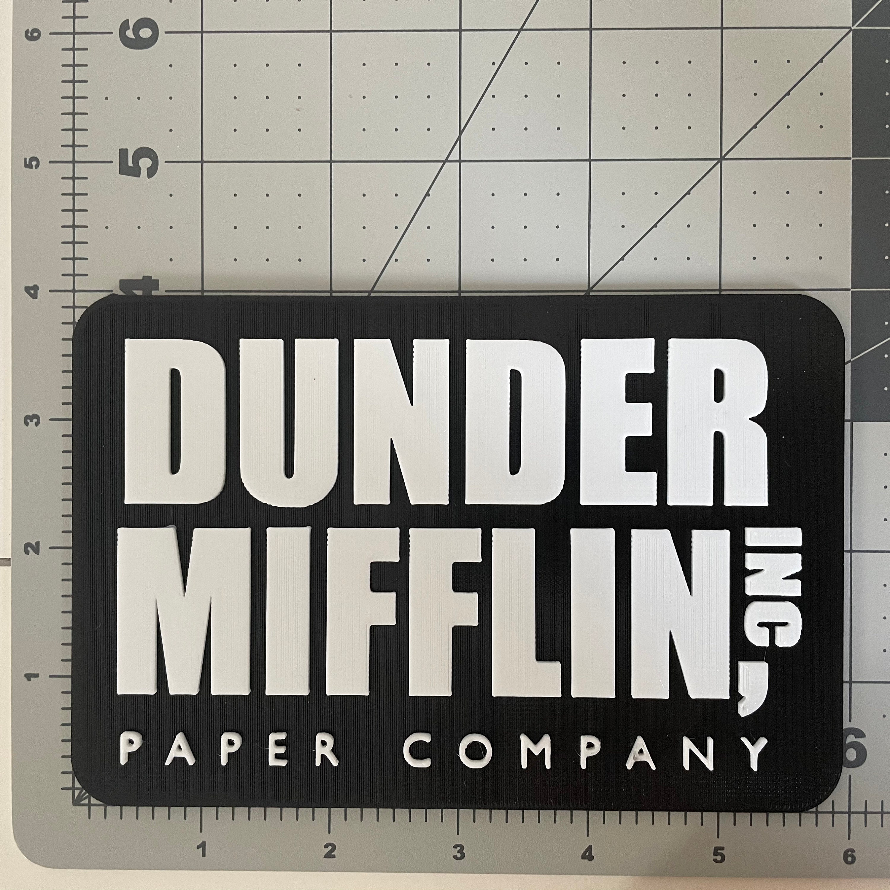 Black dunder Mifflin Logo From Tv Show the Office 3D 