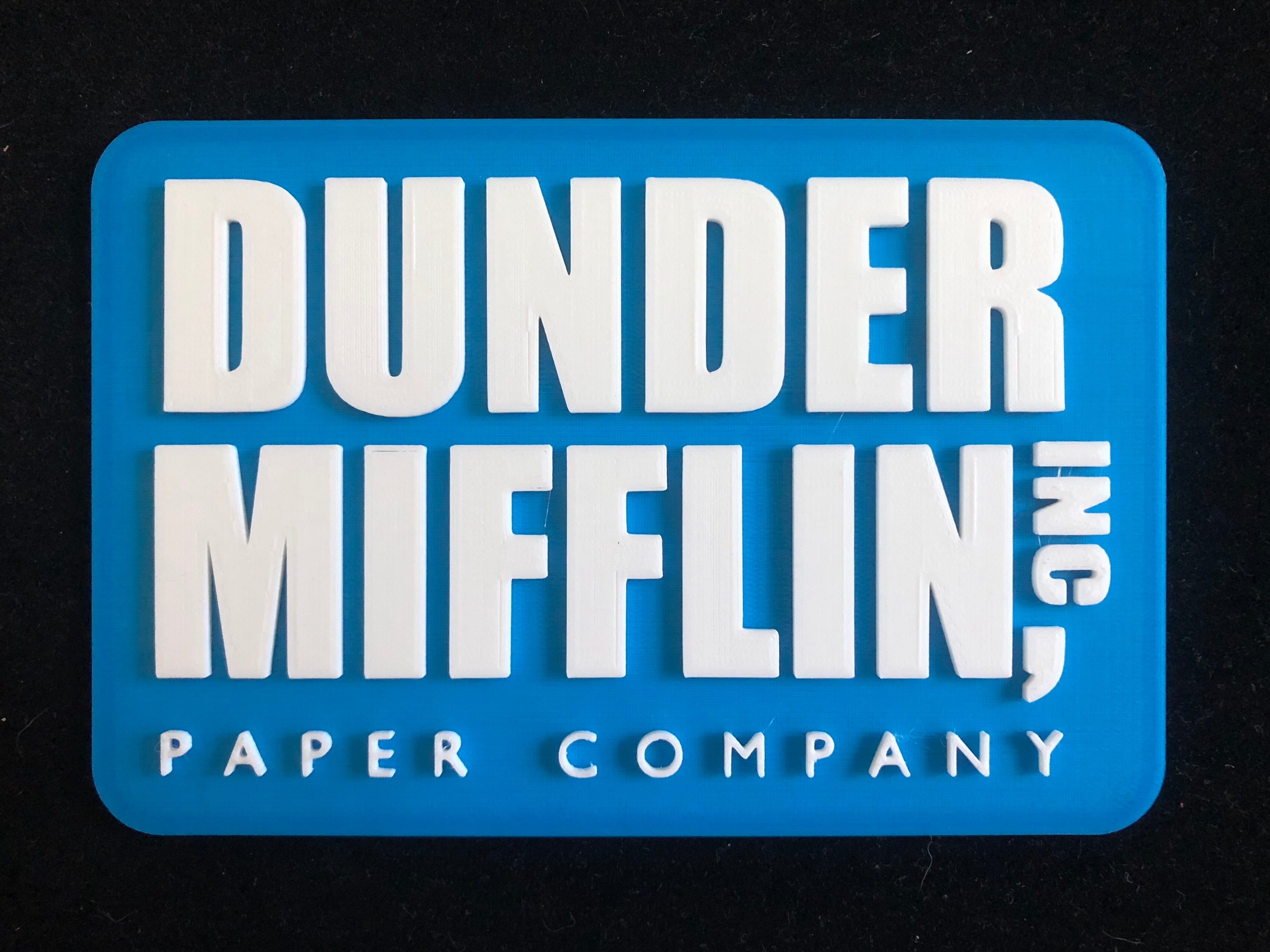 Black dunder Mifflin Logo From Tv Show the Office 3D 