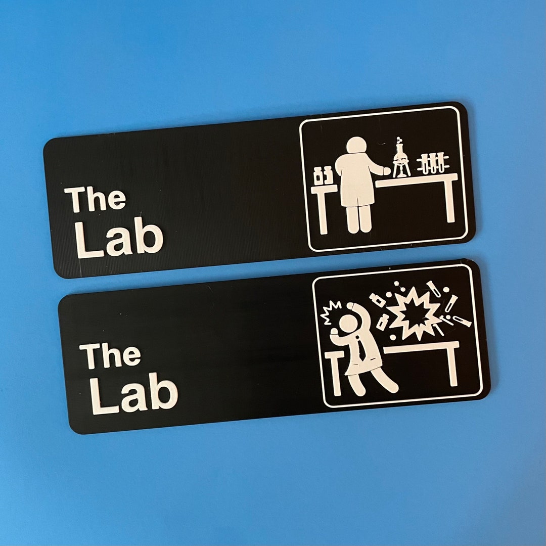 The Lab Sign | Laboratory 3D Printed Sign | Lab Door Sign | Lab Wall ...