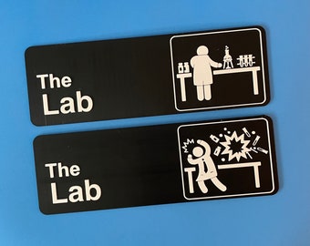 The Lab Sign | Laboratory 3D Printed Sign | Lab Door Sign | Lab Wall Decor | Lab Explosion Sign