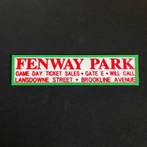 Fenway Park Sign: 3D Printed PLA Plaque, Boston Red Sox Decor