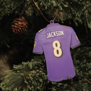 Ravens Player Ornament: Jackson, Flowers, 3D Printed PLA