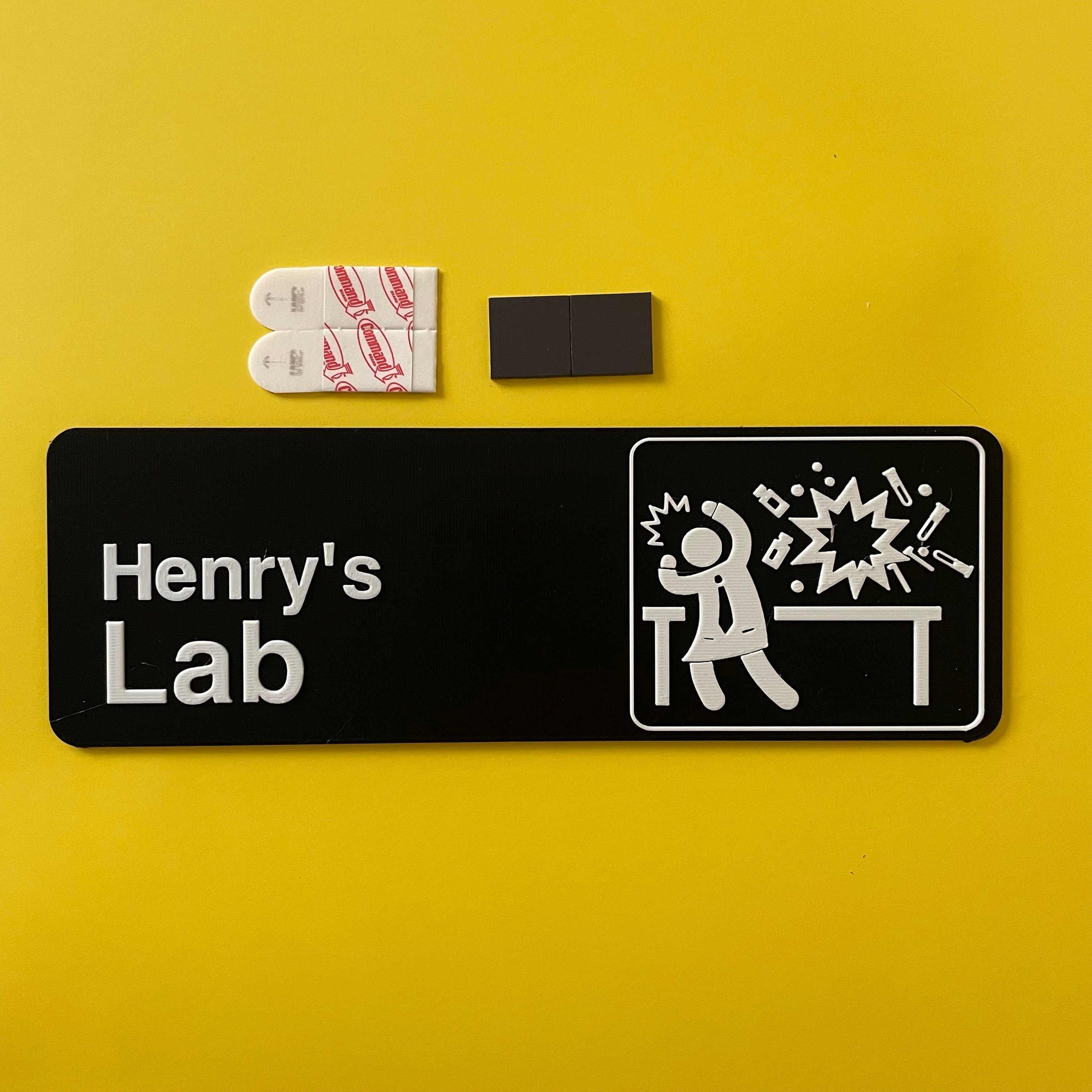 Personalized Lab Sign: 3D Printed Door or Wall Decor - Etsy