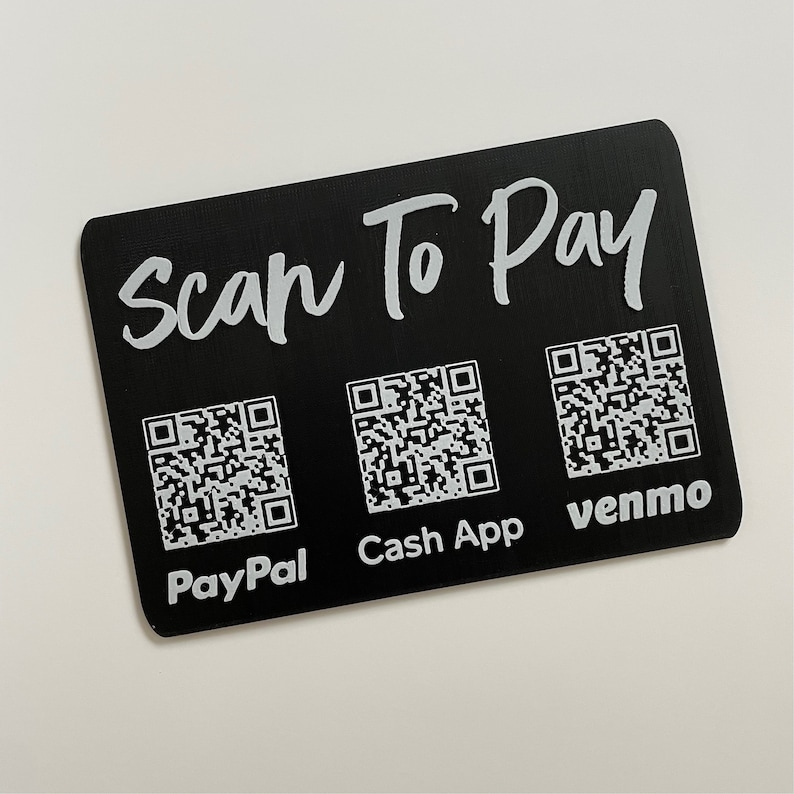 Custom Scan to Pay Sign: 3D Printed QR Code Display - Etsy
