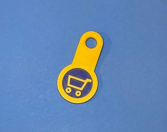 Porte-clés réutilisable pour jetons de caddie - Accessoire pratique de la taille d'un quart pour les courses