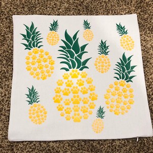 Pillow Cover - Paw Prints Pineapple