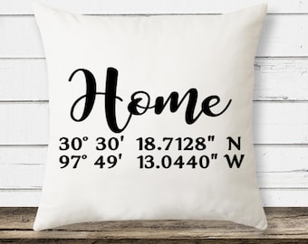Pillow Cover with your Home Coordinates
