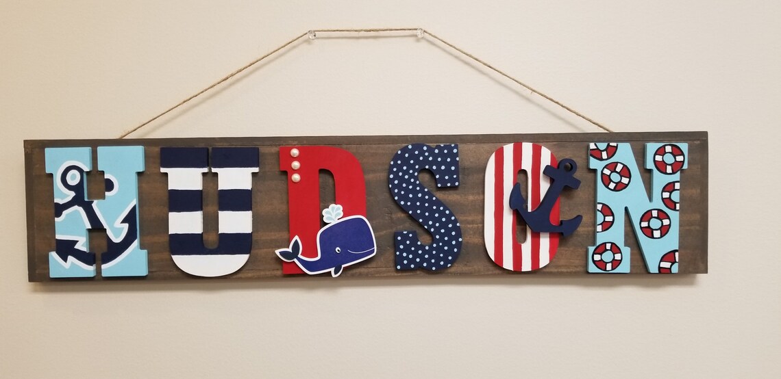 Custom nautical name sign Etsy