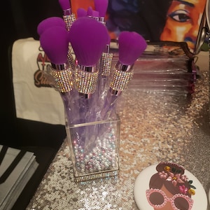 Bedazzled makeup brushes