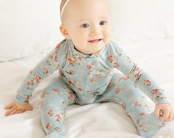 Floral Baby Footed Sleepers, Baby Footie Pajama