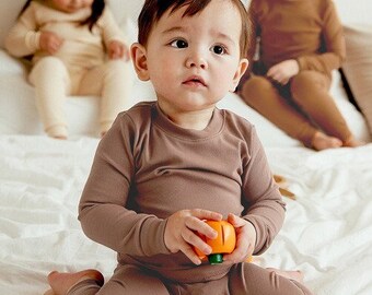 Daily Pajama Sets for Baby, Toddler and Big Kids (Cocoa, Camel, Brown & Dark Brown)