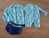 Matching Baby and Kids UV Swimsuit. One piece Swimsuit for Newborn to age 2 Two pieces for Girls to age 7, Rash Guard Swimsuit