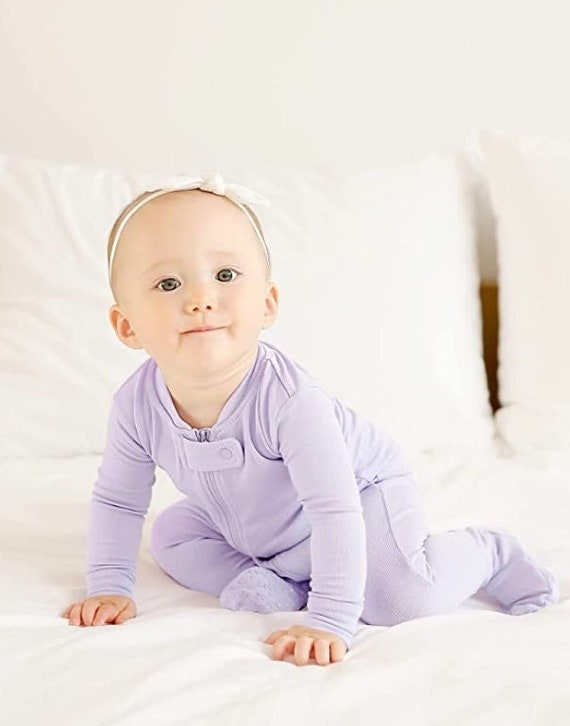 Baby Footed Sleepers Baby Footie Pajama in Lilac Lavender & Etsy