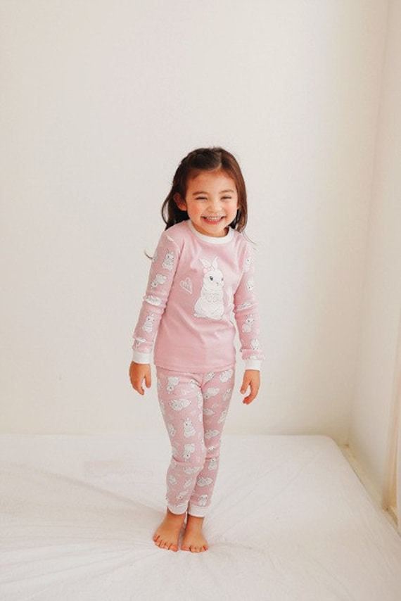 Bunny Pajamas for 1 to 6 Years Old, Kids Jammies for Bunny Lovers