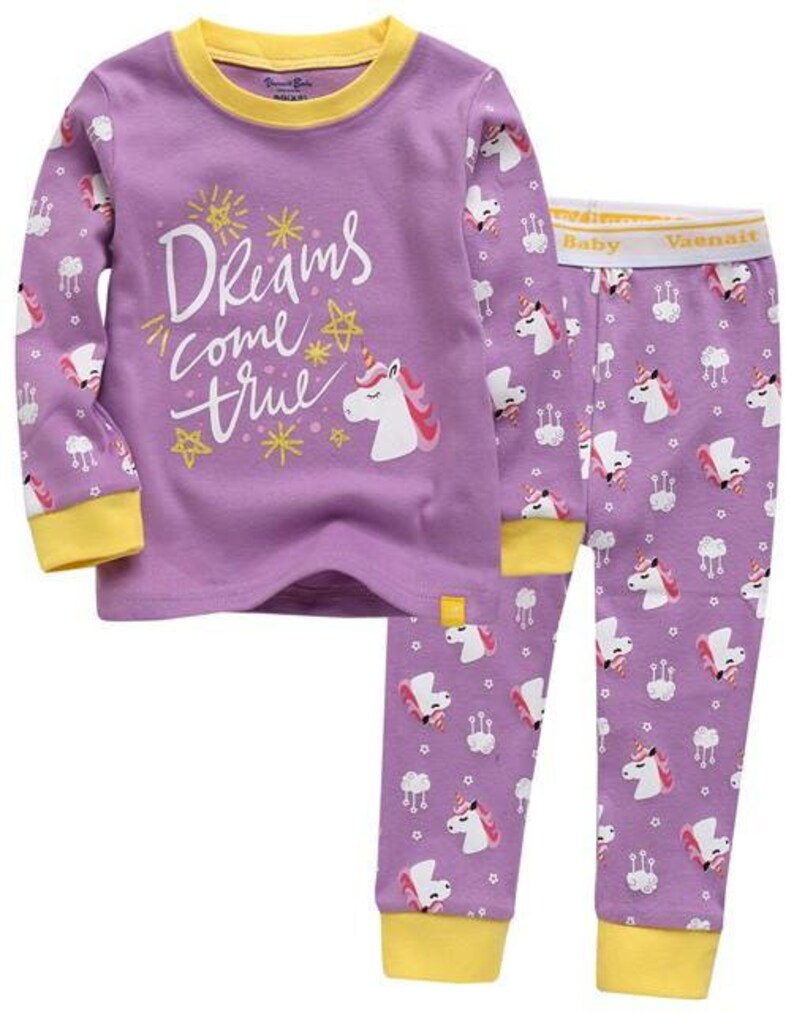 Unicorn Long Sleeve Pajamas Unicorn Purple Navy Pink & Hot - Etsy