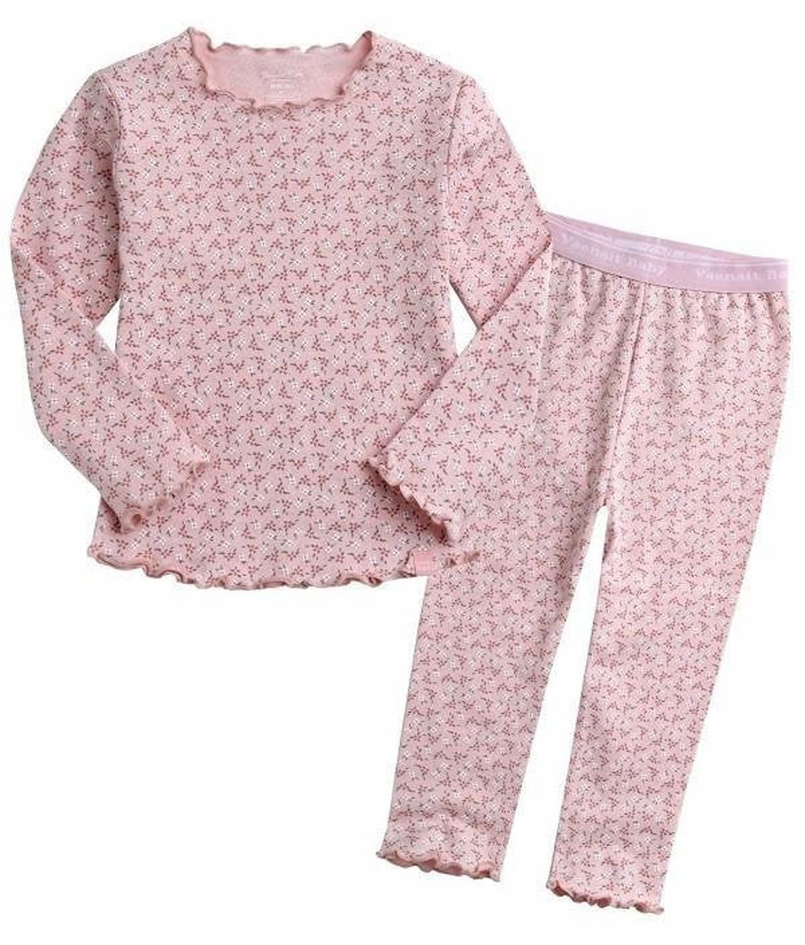 Flower Pink Long Sleeve Pajamas Girls Flower Pajamas Toddler Etsy