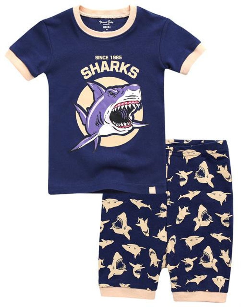 Shark Boys Summer Pajamas for 1 to 8 Years Old Boys Jammies | Etsy