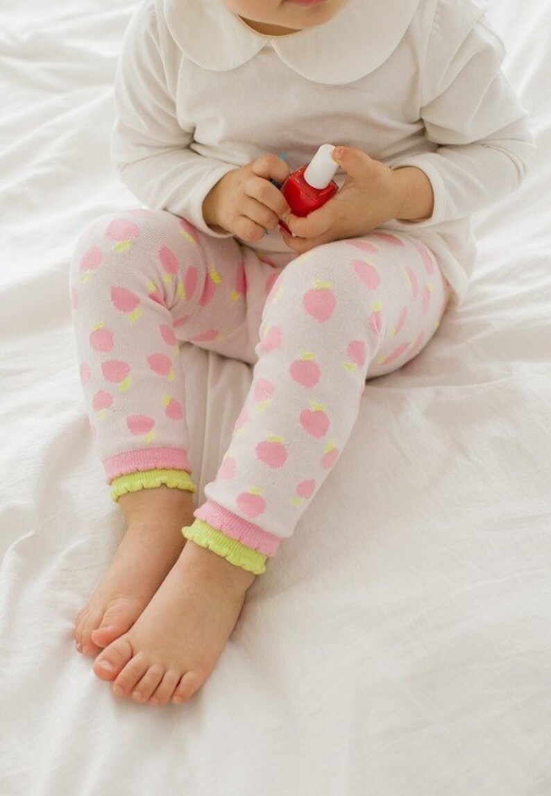 Baby Girl Frill Leggings for Everyday Infant Apple Pink Etsy