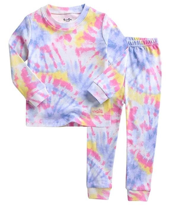 Tie Dye Kids Toddler and Baby Pajama Sets neon Pink Purple | Etsy