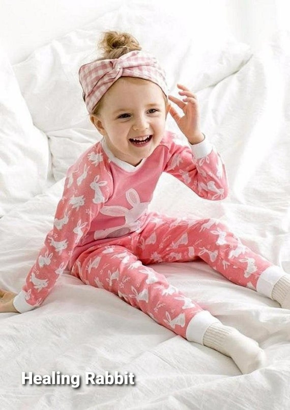 Bunny Girls Pajamas for 1 to 12 Years Old, Girls Jammies for Bunny