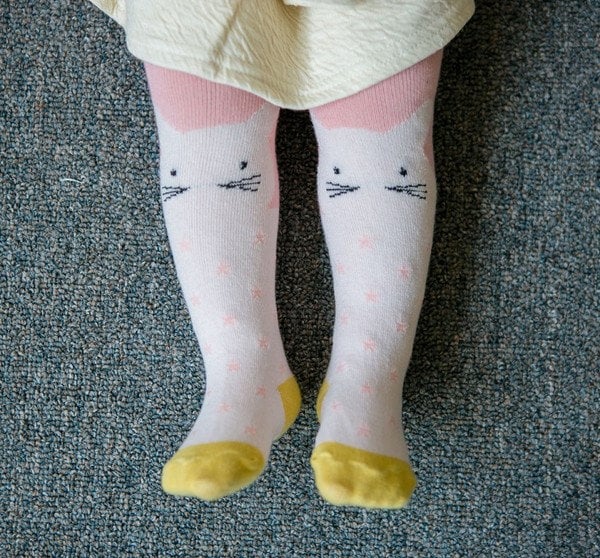 Velvet Knee Stocking Pantyhose, Cartoon Cat Stockings