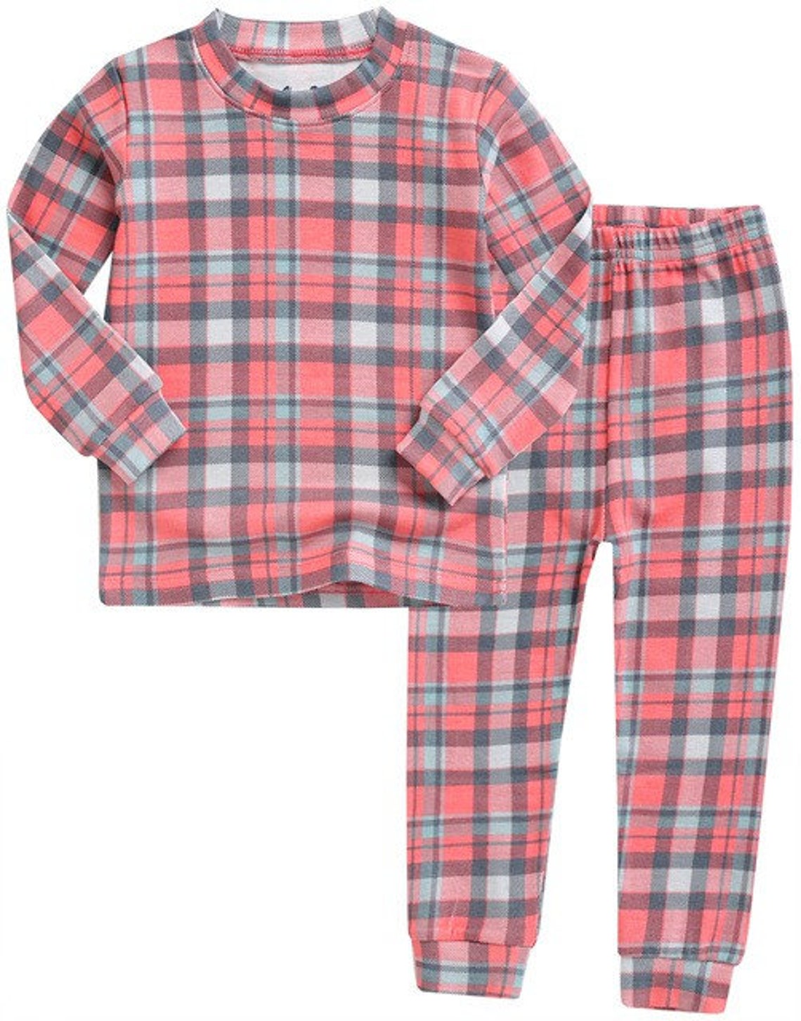 Tartan Check Indi Pink Pajamas Baby Modal Pajama Set Toddler | Etsy