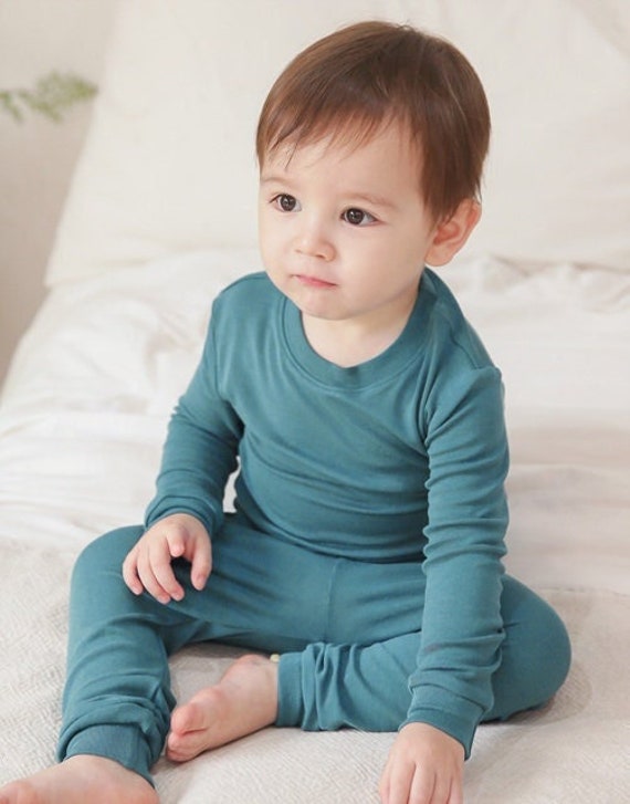 New Colors Modal Solid Color Kids Tencel Pajamas, Baby Modal Pajama Set,  Toddler Soft Pajama Set blue Green, Blue, Brown, Camel 