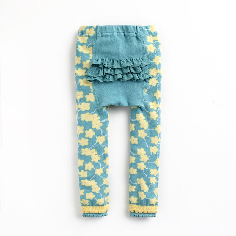 Baby Girl Frill Leggings for Everyday Infant Mint Flower Etsy