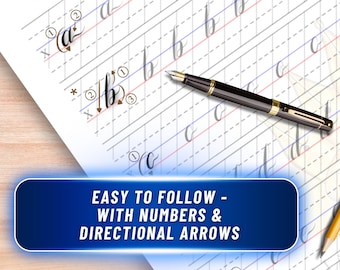 Calligraphy Practice Sheets - Lowercase 'a-z'