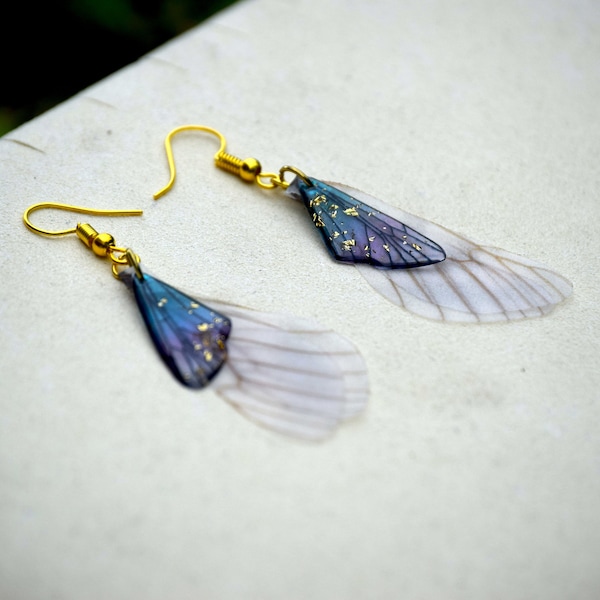 Cicada Wing Earrings, Fairy Wing Earrings, Lightweight Earrings,  Unique Earrings, Iridescent Earrings, Insect Earrings ,