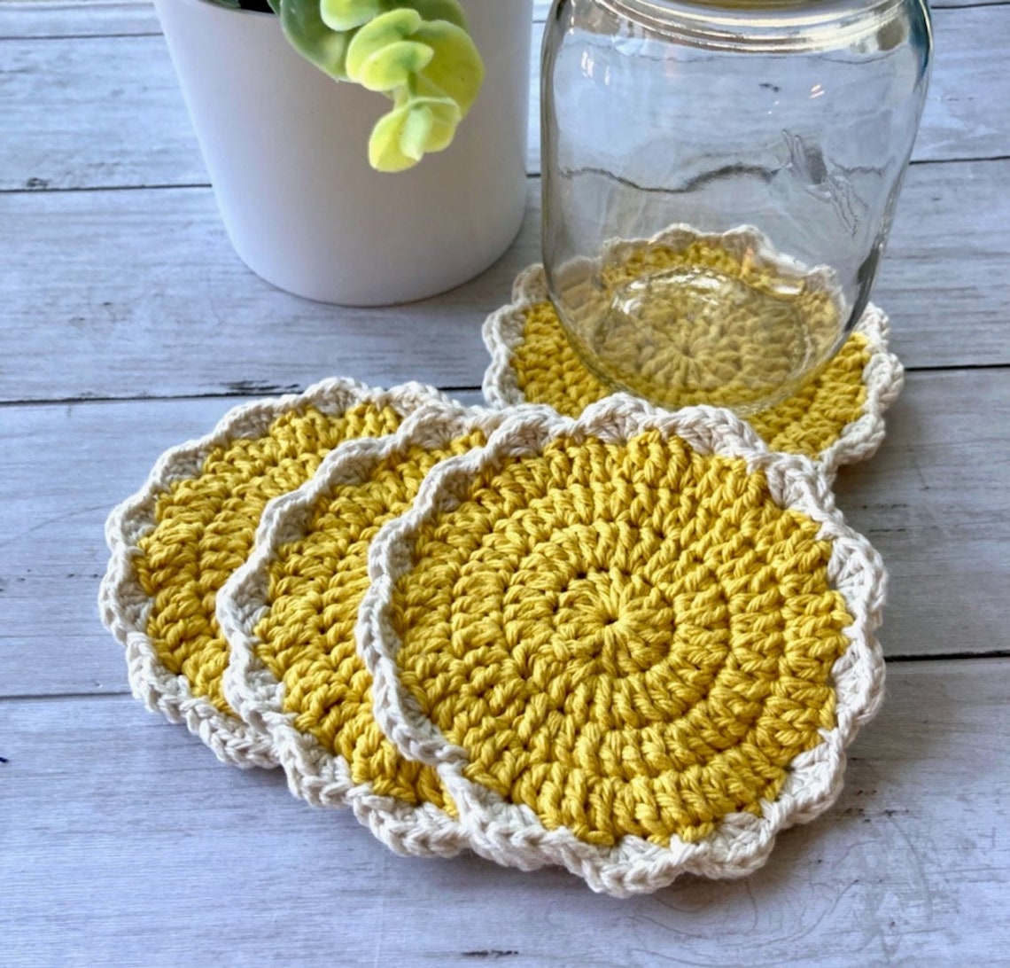 Crochet PATTERN Farmhouse Coasters Easy Crochet Pattern PDF Crochet