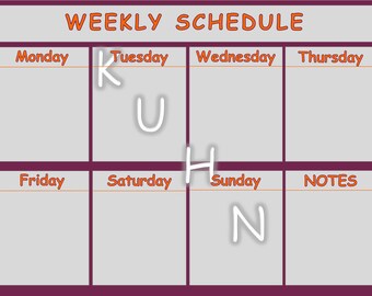 Weekly Schedule Printable PDF letter, A4, A5 - Etsy
