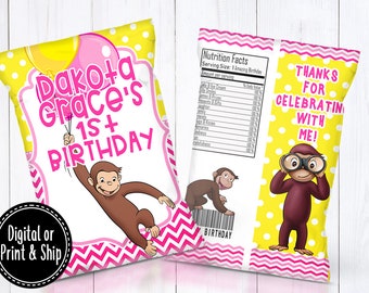 Curious George Fruit Snacks Curious George Birthday Favors Etsy
