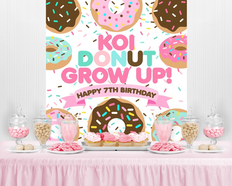 Download Donut Party Donut Birthday Donut Theme Backdrop Digital Or Shipped Donut Grow Up Sweet One Birthday Donut Banner Party Favors Games Paper Party Supplies Jewellerymilad Com