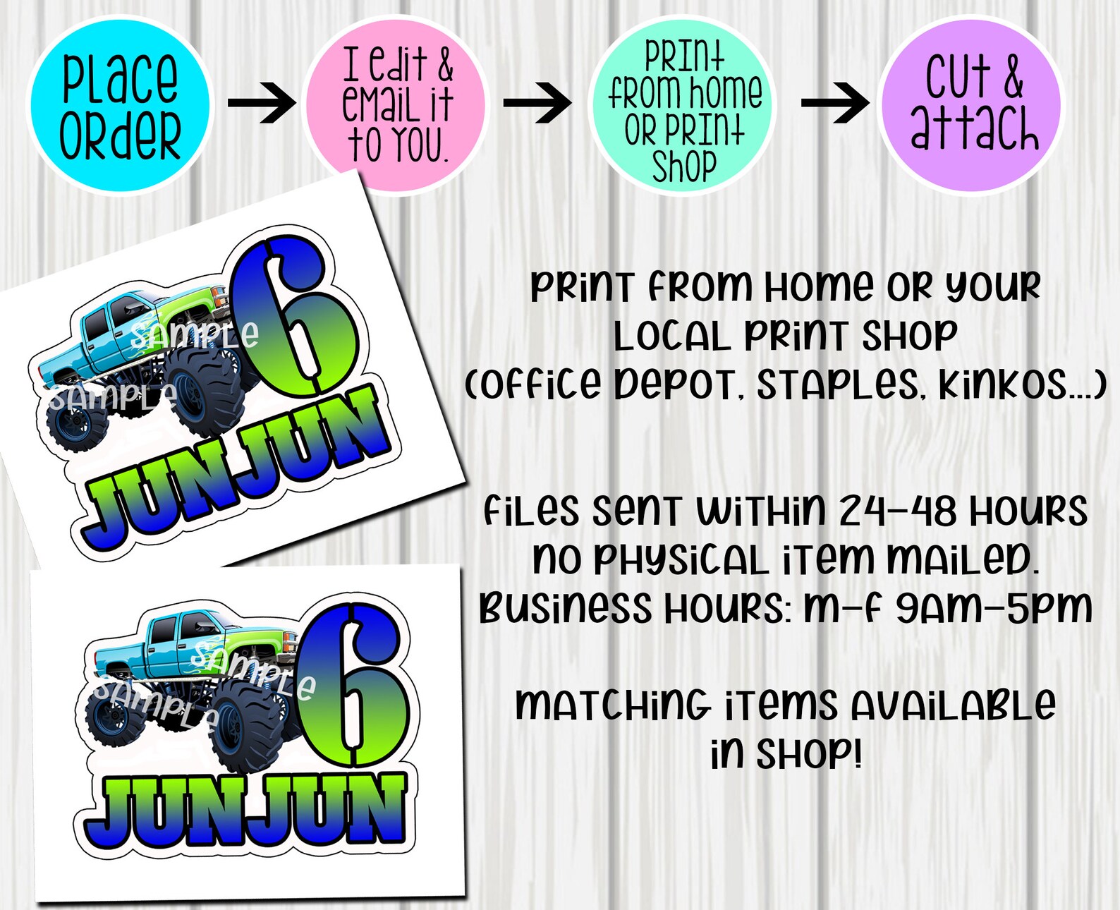 Monster Truck Cake Topper Digital File Monster Truck | Etsy