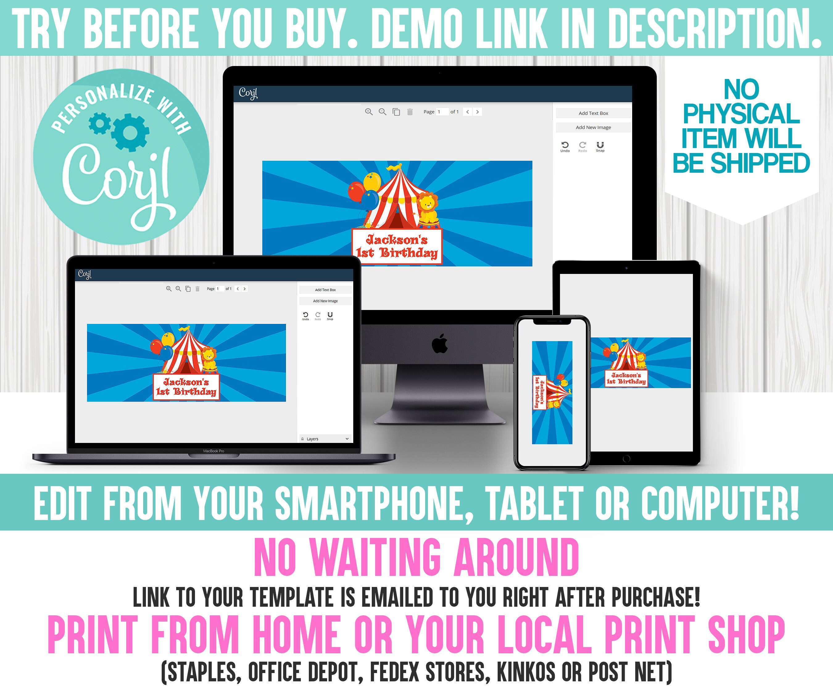 Editable Circus Bubble Label Carnival Bubble Label Circus Etsy