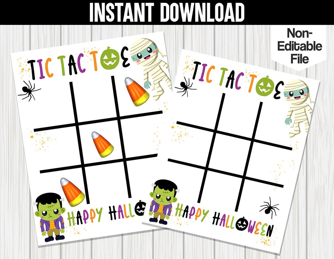 Tic-tac-toe Halloween Printable Digital Halloween Game - Etsy