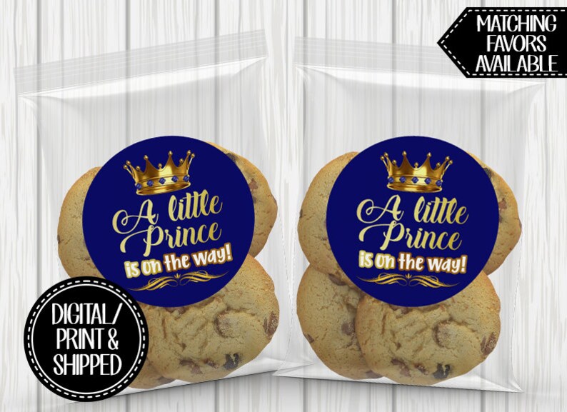 Prince Baby Shower Sticker Label Prince Baby Shower Favor Printable Prince Label Prince Baby Shower label