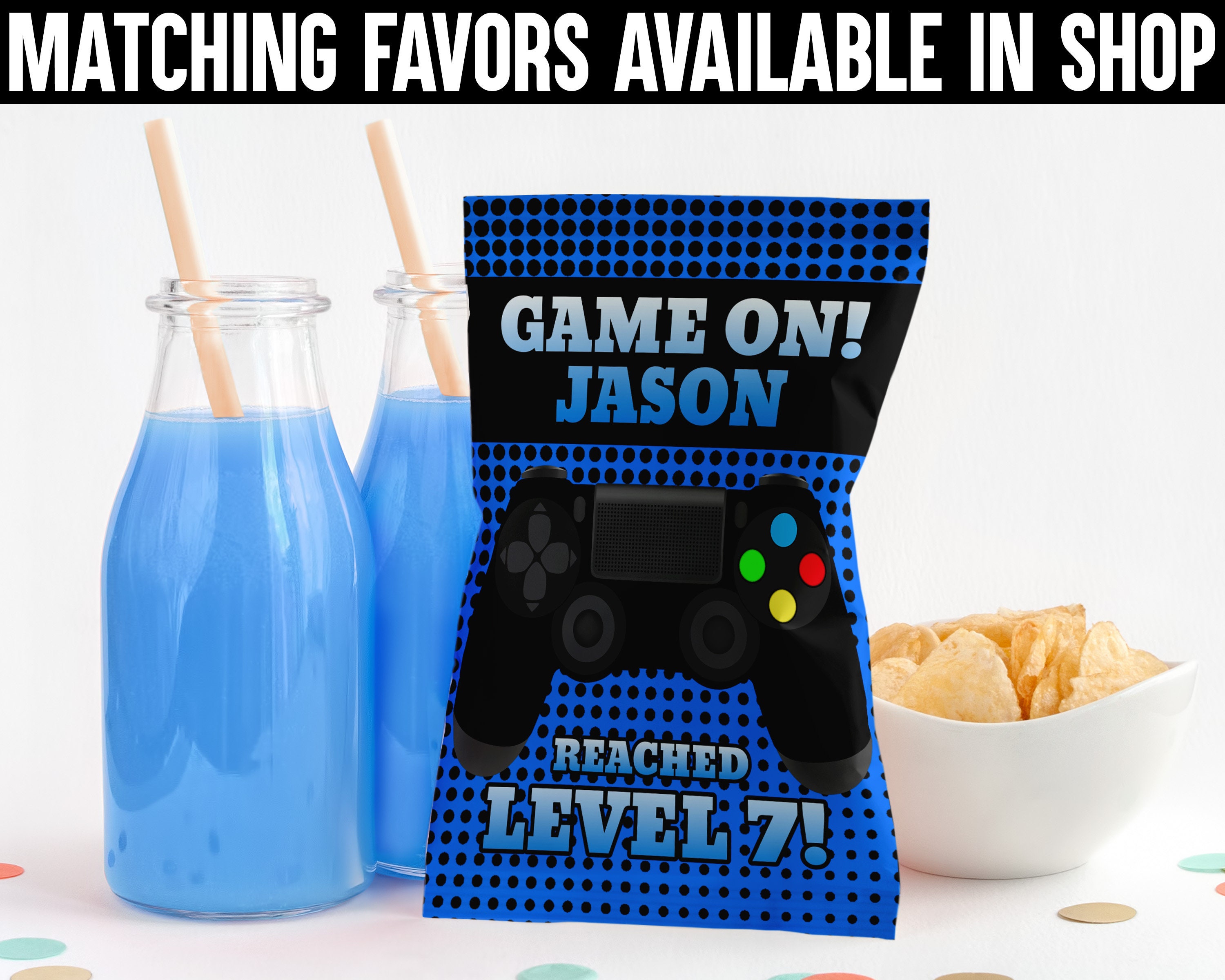 Editable Gamer Chocolate Label Blue Gamer DIY Gamer | Etsy