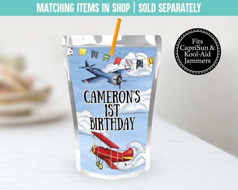 Editable Airplane Chip Bag Airplane Printable Instant Etsy