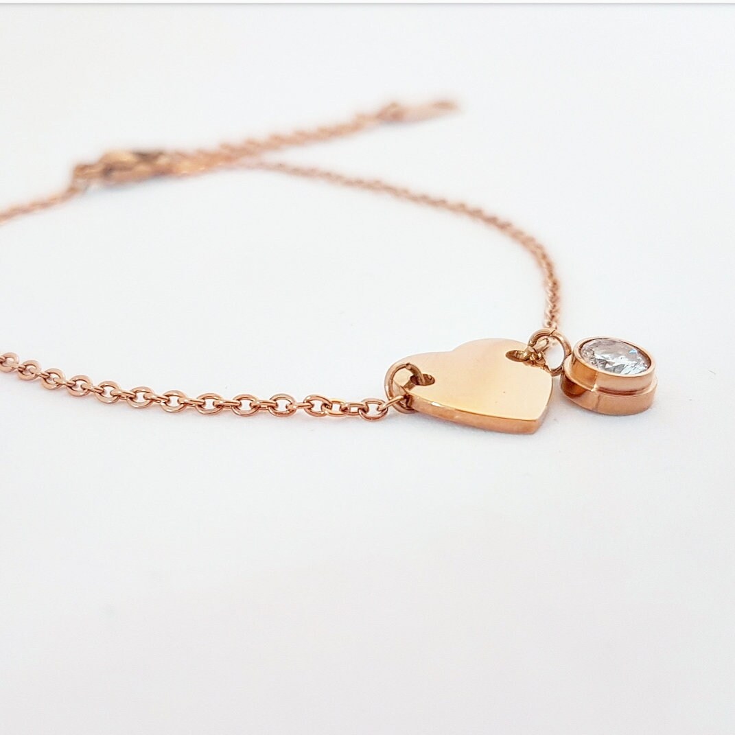 Aroncent Partnerarmbänder 2-tlg - Edelstahl Gliederarmband Mit Herzgravur