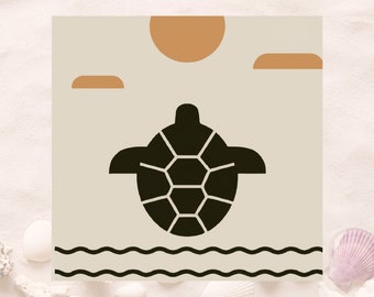 turtle png - turtle art - turtle wall art - turtle eps- turtle art svg - turtle clipart - turtle graphic - turtle DXF - ocean png -