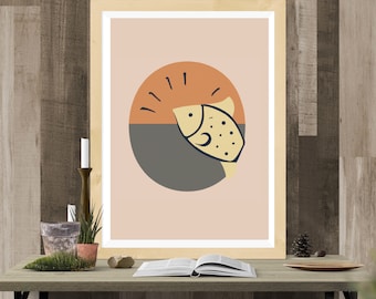 fish png - fish art - fish wall art - fish clipart - fish graphic - ocean png - ocean art png