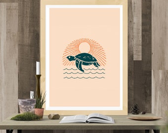turtle png - turtle art - turtle wall art - turtle eps - turtle art svg - turtle clipart - turtle graphic - turtle DXF - ocean png -