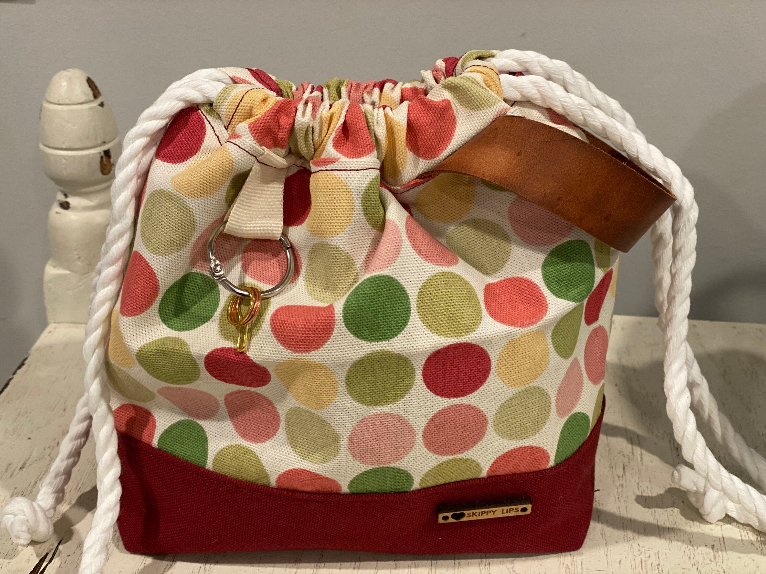 Buy Small Knit Project Bag With Drawstring. Fully Lined With Genuine