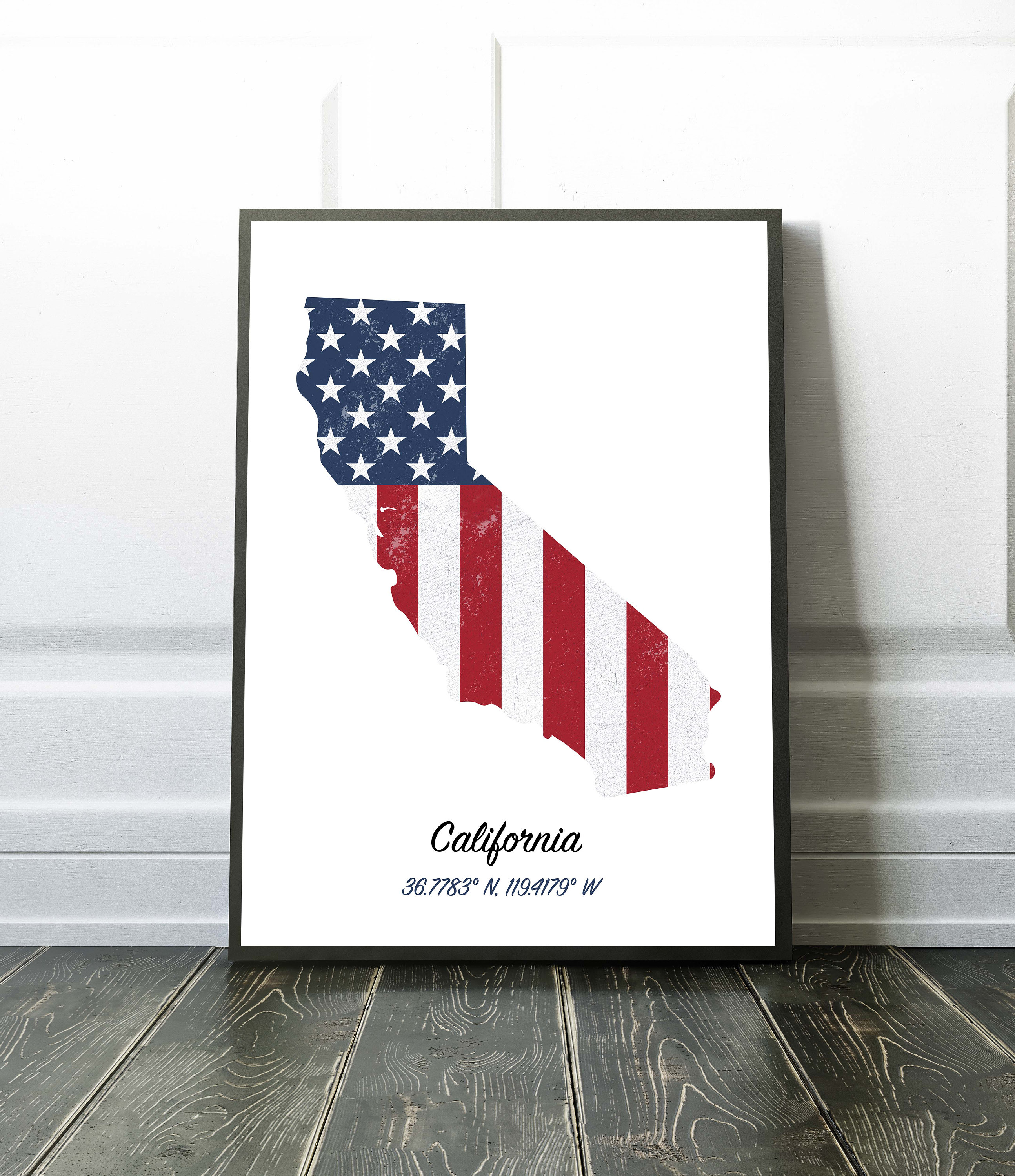 CALIFORNIA Art Print California State Map California Wall Etsy