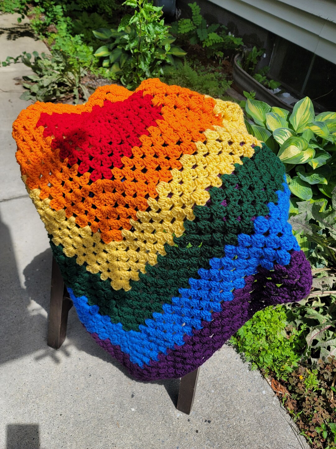 XL Granny Square Lap Blanket Etsy